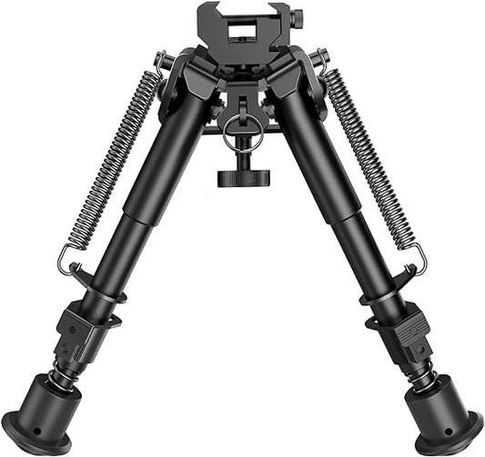 6- 9 Inches Tactical Rifle Bipod Adjustable Spring Return with Adapter Suitable for training and gaming